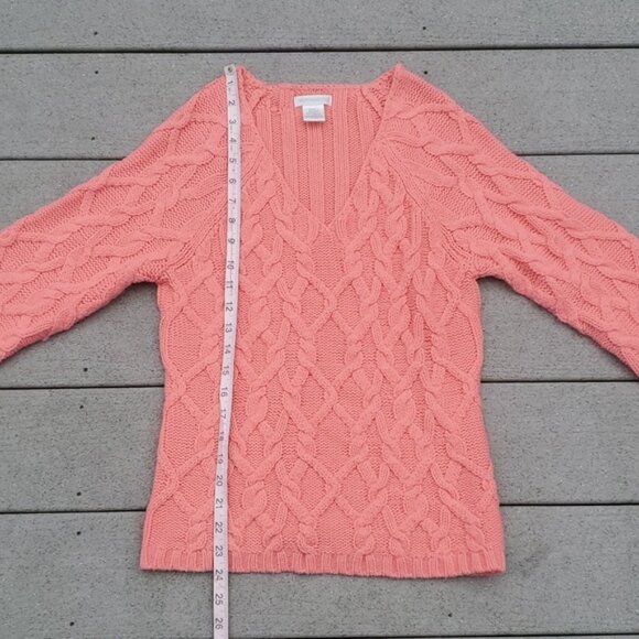 Worthington V-Neck Cable Knit Sweater Size Small - Picture 8 of 9